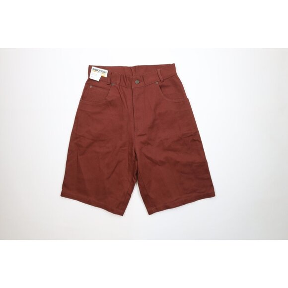Deadstock Vintage 90s Streetwear Mens Size 32 Baggy Loose Fit Shorts Red Cotton